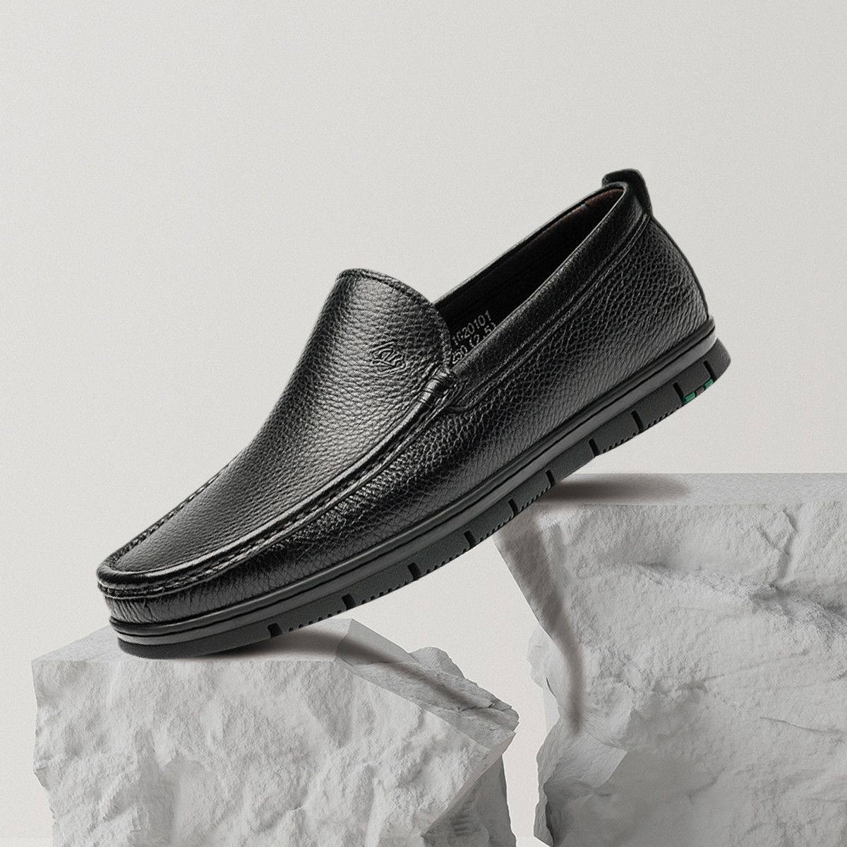 宾度男鞋新款真皮透气商务休闲皮鞋男英伦风圆头中老年软面乐福鞋,流行男鞋,乐福鞋（豆豆鞋）,淘宝优惠券,粉丝福利购,淘宝优惠卷