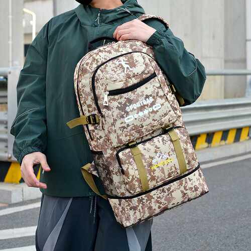 迷彩登山包外贸大容量露营登山短途出差休闲旅行双肩背包