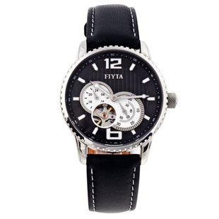 正品飞亚达男士手表摄影师缕空自动机械男表黑盘黑带GA8242.WBB