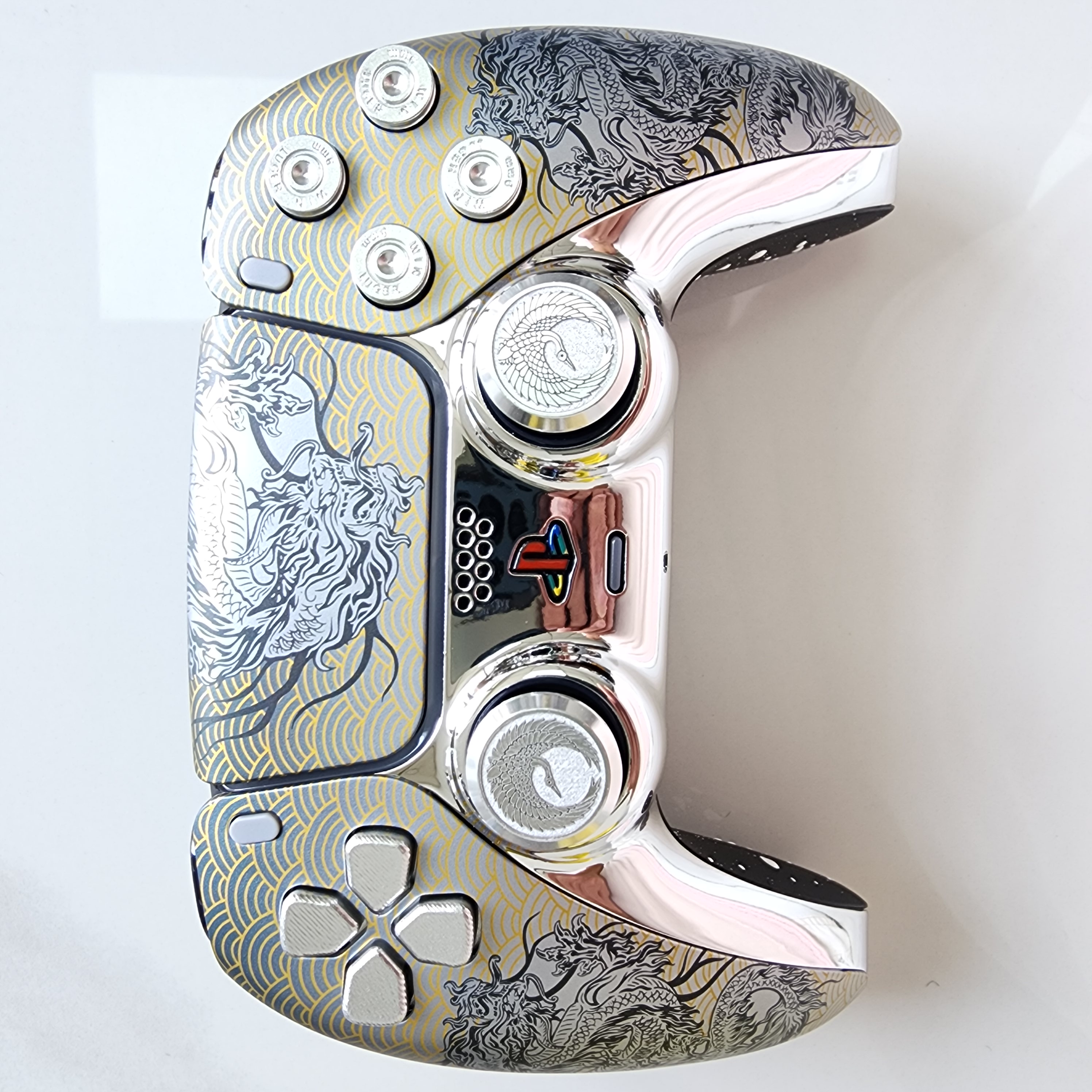 索尼PS5原装手柄升级改装霍尔TMR摇杆手柄PS5游戏机手柄 霸气银龙