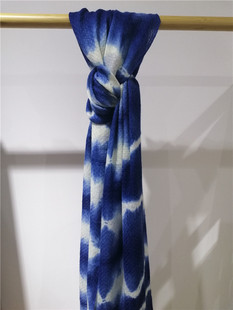 植物草木染纯羊毛手工扎染围巾冬季生日礼物潮流个性百搭高档围脖