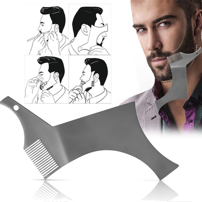 金属胡须造型模板metal beard shaper男士鬓角络腮胡修剪轮廓工具