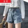 Dụng cụ nữ thủy triều phiên bản Hàn Quốc của quần lửng denim bên hông quần short nữ bé gái khóa trang trí 2019 quần áo nữ dễ thương - Quần jean quần jean nữ xịn