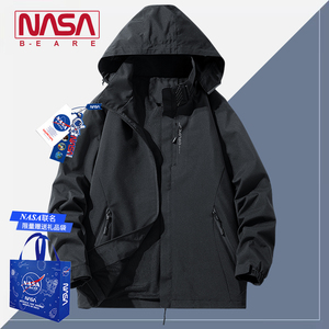 NASA联名冲锋衣男女户外进藏登山山系外套防风防水露营连帽夹克女