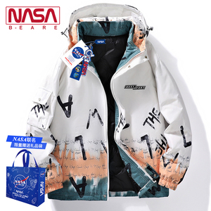NASA联名秋冬季官网正品折扣户外登山旅游羽绒服男休闲保暖外套潮