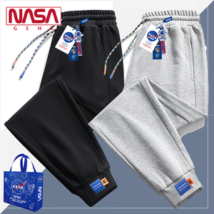 NASA联名裤子冬季加绒加厚卫裤新款2023秋季纯棉运动男士休闲长裤