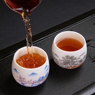 禅定 高档轻奢羊脂玉白瓷主人杯礼盒品茗杯个人专用泡茶功夫茶杯