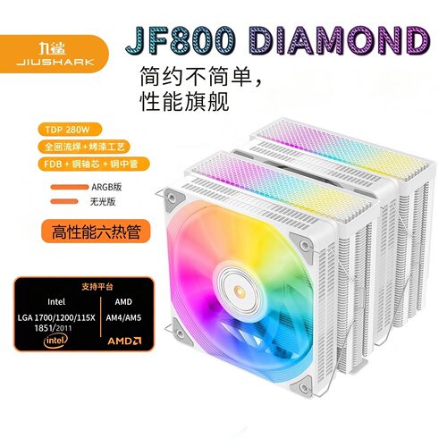 下压式ITXCPU6管铜轴机箱散热器