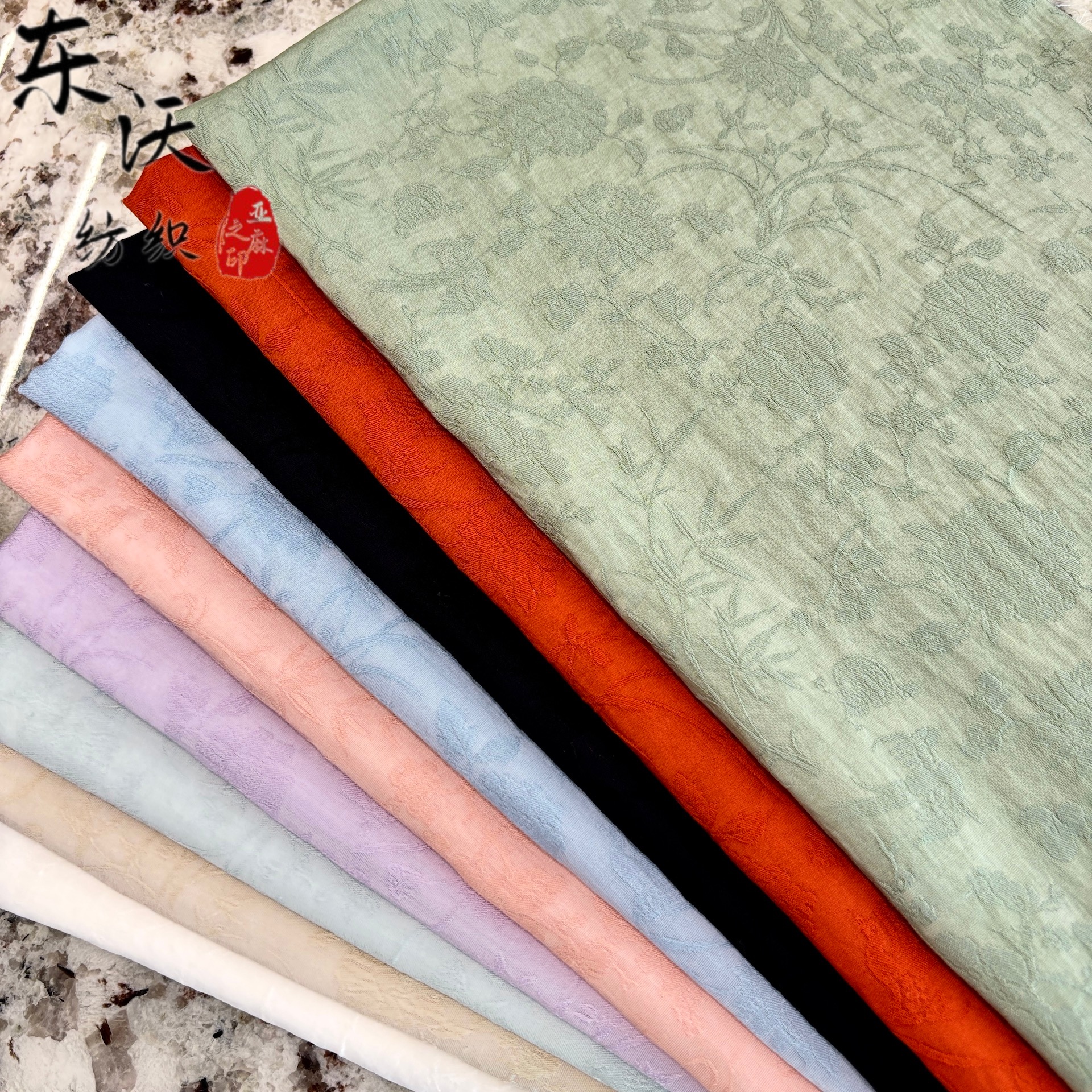 花鸟集新款天丝暗纹提花面料