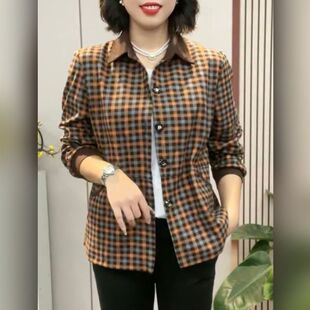 中国风妈妈装短外套衬衫领开衫外穿上衣中年人宽松显瘦上衣夹克衫