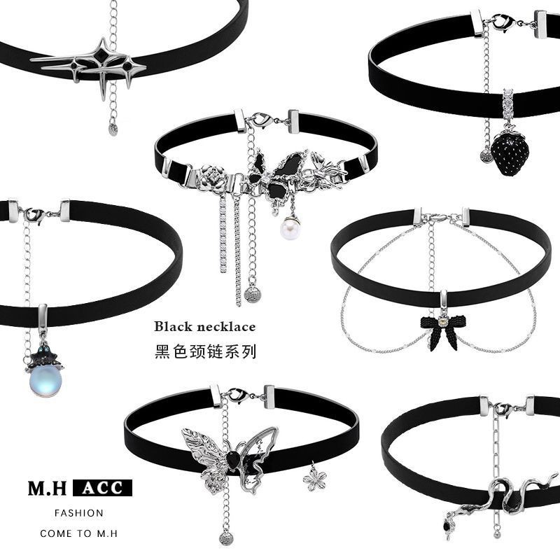 Choice热卖黑色嘻哈朋克风项圈choker原创设计高级感复古皮革颈链