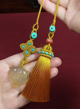 晶缘玉之韵原创GS-306精编虎头玉髓钥匙扣包包汽车挂平安挂饰挂件