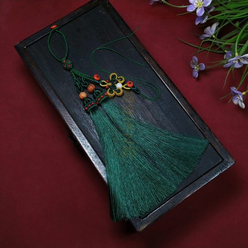 手工编织汽车挂件绳流苏穗子