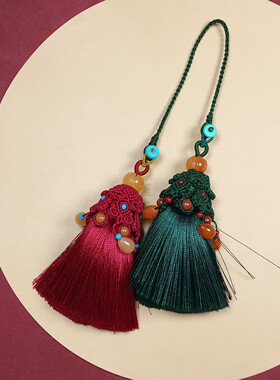 晶缘玉之韵原创挂饰GS-317防脱丝双流苏剑穗包包汉服配饰挂饰挂件