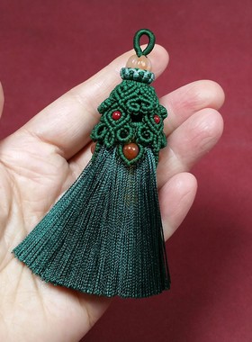 晶缘玉之韵原创流苏LS-119《福运连连》防脱丝冰丝线流苏穗车挂件