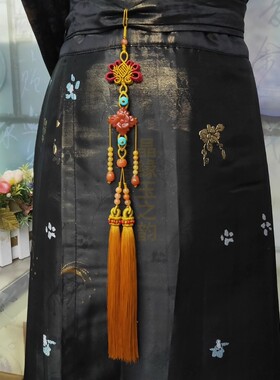 天然玉石四方如意汉服腰佩挂件晶缘玉之韵原创GS-102旗袍压襟挂饰