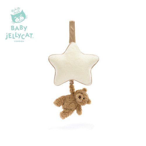 英国Jellycat巴塞罗熊音乐拉铃婴儿摇铃公仔宝宝挂件可爱安抚床铃