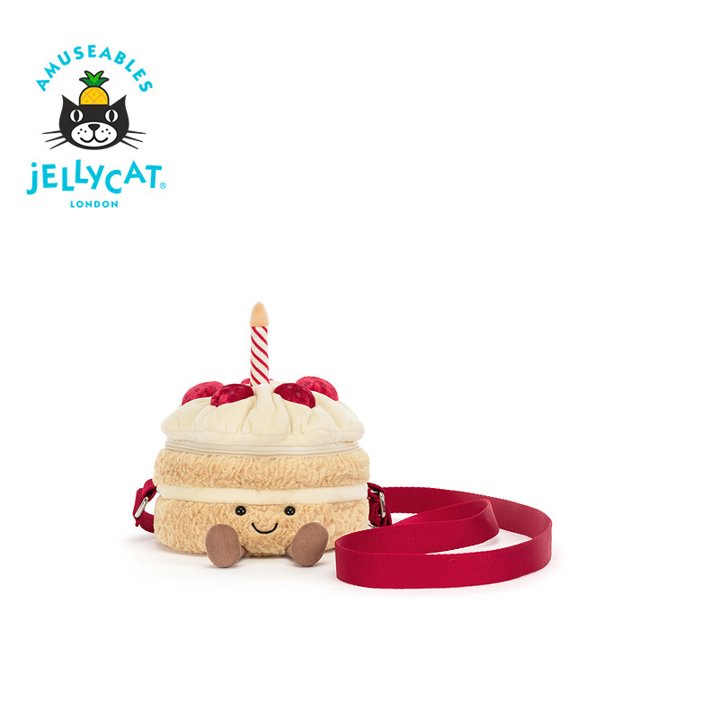 英国Jellycat趣味生日蛋糕挎包毛绒玩偶单肩包礼物2026秋冬新品图片