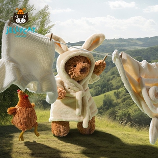 英国Jellycat浴袍巴塞罗熊毛绒玩具泰迪熊玩偶公仔娃娃生日礼物