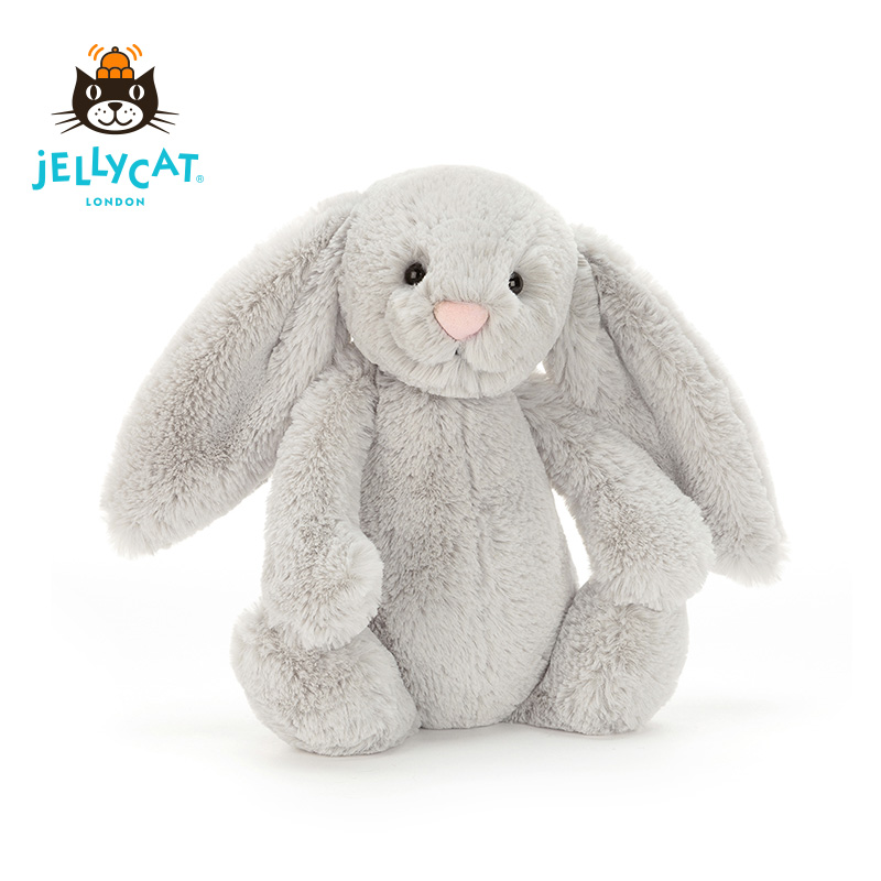 英國jELLYCAT害羞銀色邦尼兔經典可愛毛絨玩具安撫公仔玩偶抱枕