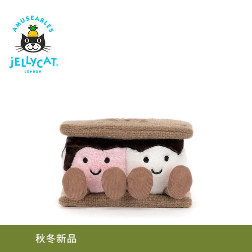 英国Jellycat趣味烤棉花糖饼干毛绒玩偶公仔娃娃礼物2026秋冬新品