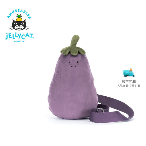 英国Jellycat趣味茄子挎包毛绒玩偶包包礼物单肩包2026春夏新品