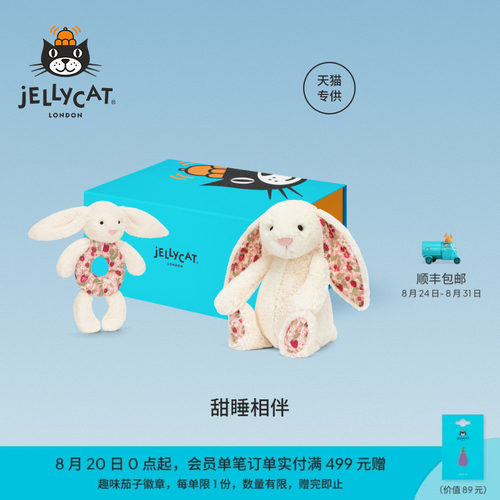 英国Jellycat甜睡相伴礼盒邦尼兔毛绒玩偶娃娃陪伴儿童礼物送礼