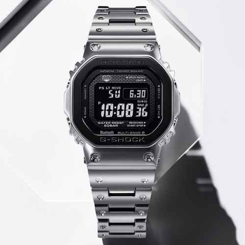 正品Casio卡西欧5000系列小银方块太阳能电波手表蓝牙LED防水防震