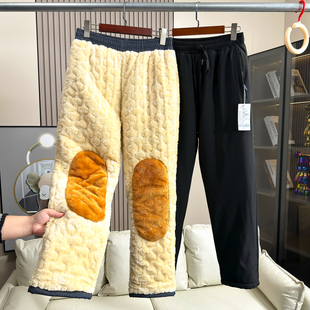 男女同款！抗严寒巨厚！加厚仿羊羔绒锁温保暖防风防水棉裤休闲裤