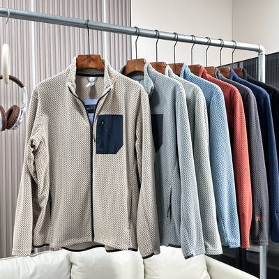 阳离子空气绒波浪纹保暖立领夹克