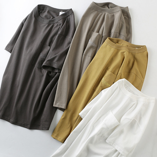 全棉圆领休闲百搭短袖 口袋体恤男士 t恤 休闲复古时尚 重磅280克美式