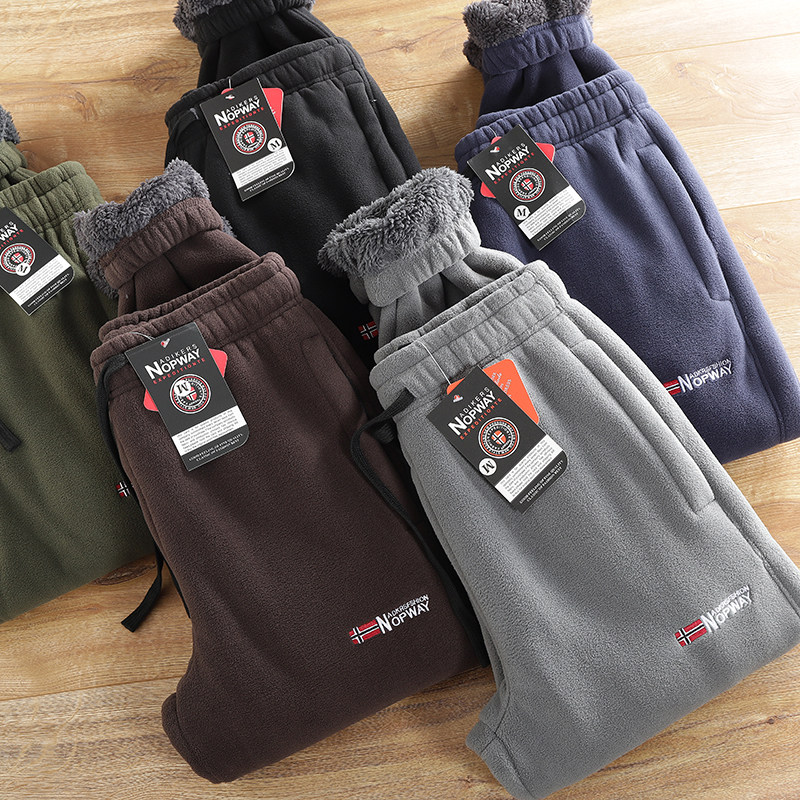 北欧外贸 双面绒+加绒加厚羊羔绒束脚卫裤男冬季摇粒绒保暖休闲裤,男装,卫裤,淘宝优惠券,粉丝福利购,淘宝优惠卷