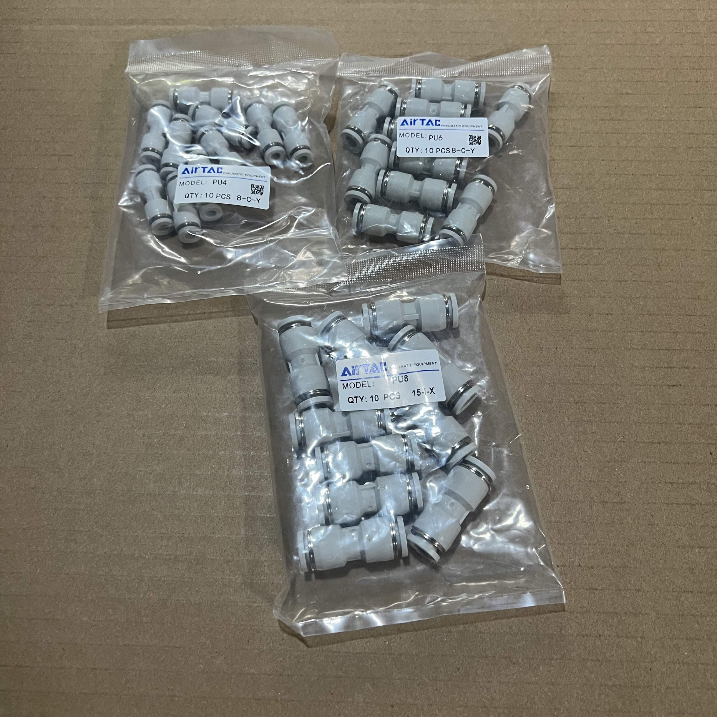 亚德客PU快插接头直通气动接头 PU6PU8PU10PU12气管软管快速接头