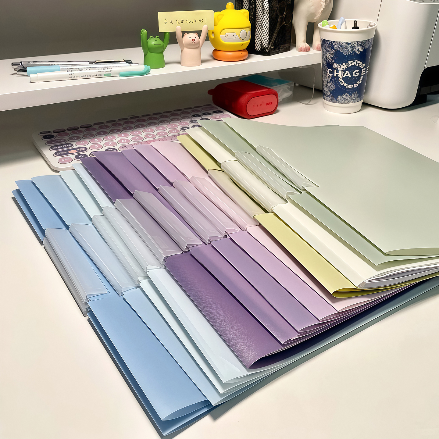 旋转抽杆夹文件夹试卷收纳a4资料夹透明插页合同多层分类整理夹