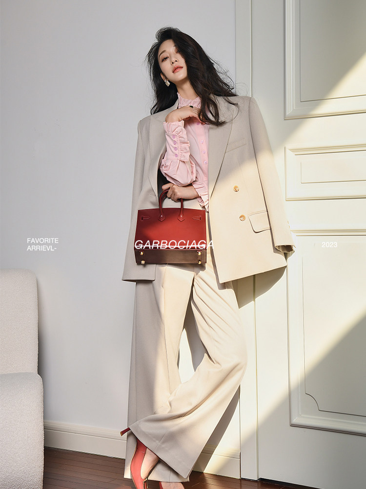 Garbociaga龍喜儿 通勤达人 拱针高级西装外套直筒裤通勤套装3984,女装/女士精品,时尚套装,淘宝优惠券,粉丝福利购,淘宝优惠卷