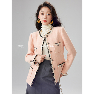 Garbociaga龍喜儿 5402 70%羊毛粗纺重工手缝钉珠镶钻小香风外套