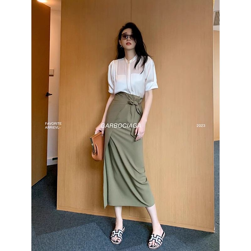 绑带半身裙龙喜儿中长款