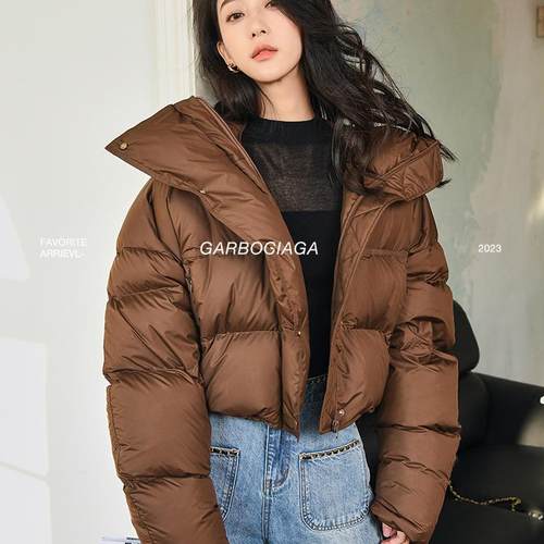 龙喜儿90白鸭绒连帽羽绒服