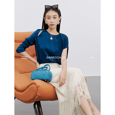 缎面休闲龙喜儿衬衫宽松版