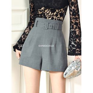 短裤 烟灰色精纺羊毛简约挺括时髦A版 5202 Prad Garbociaga龍喜儿
