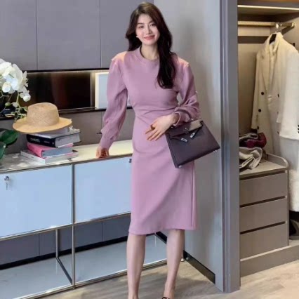 Garbociaga龍喜儿  莓莓芝士皮粉色连衣裙 1243