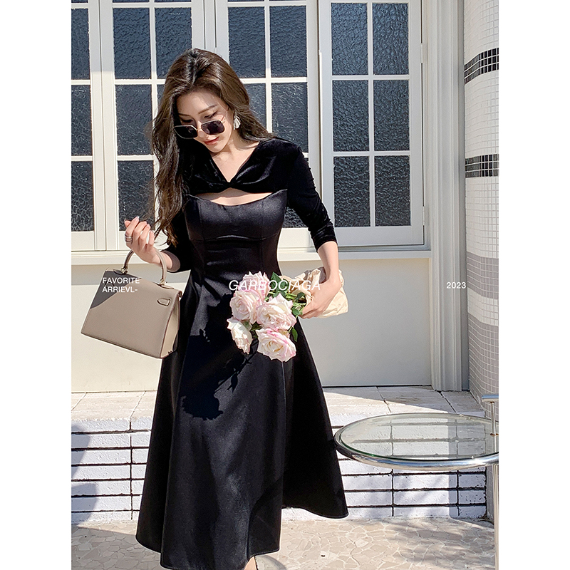 通勤大摆裙纯色龍喜儿