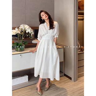 简约设计感小众显瘦连衣裙 法式 3383 白梨少女 Garbociaga龍喜儿