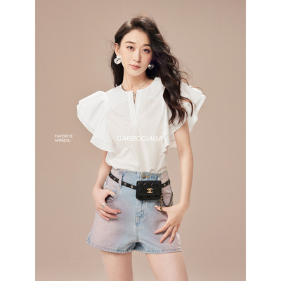 龙喜儿明星同款80支全棉衬衫