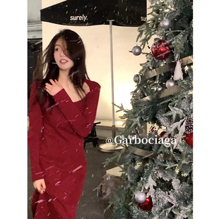 打底设计感收腰针织连衣裙2204 长袖 Garbociaga龙喜儿 新年晚会