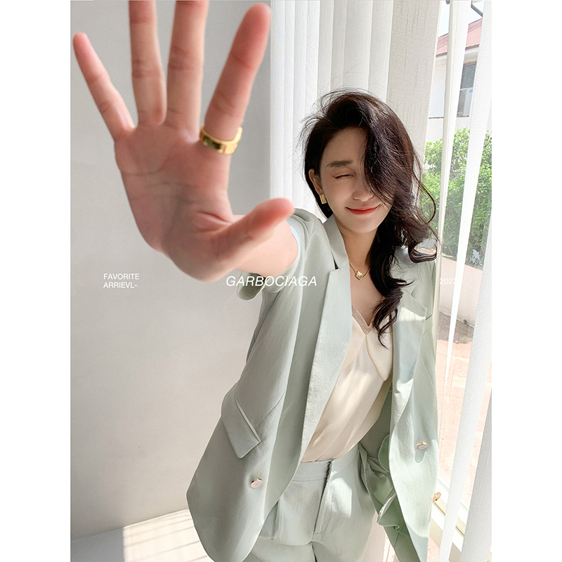 龙喜儿亚麻清爽薄款套装