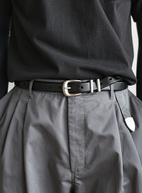 OurLegacy风格针扣皮带 男女牛皮裤带cleanfit腰带【真皮已检测】