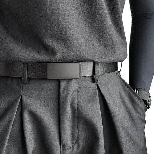 简约金属平滑扣，二层牛皮带身