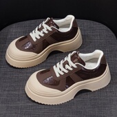 厚底真皮小白鞋 女秋季 休闲软底百搭单鞋 外贸工厂原单断码 运动板鞋