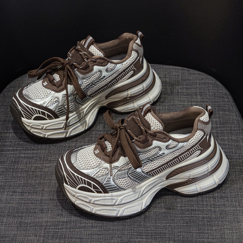 真皮厚底老爹鞋女秋冬休闲单鞋潮